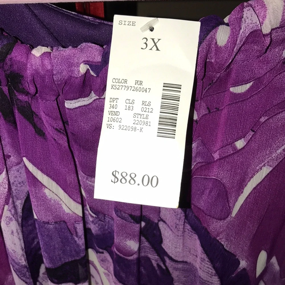Purple Floral Women's Dress - Picture 3 of 8